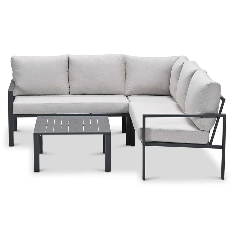 Garden Impressions Springs lounge hoekset carbon black - desert sand