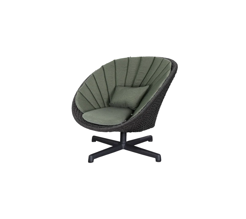 Peacock lounge chair w/swivel aluminium base