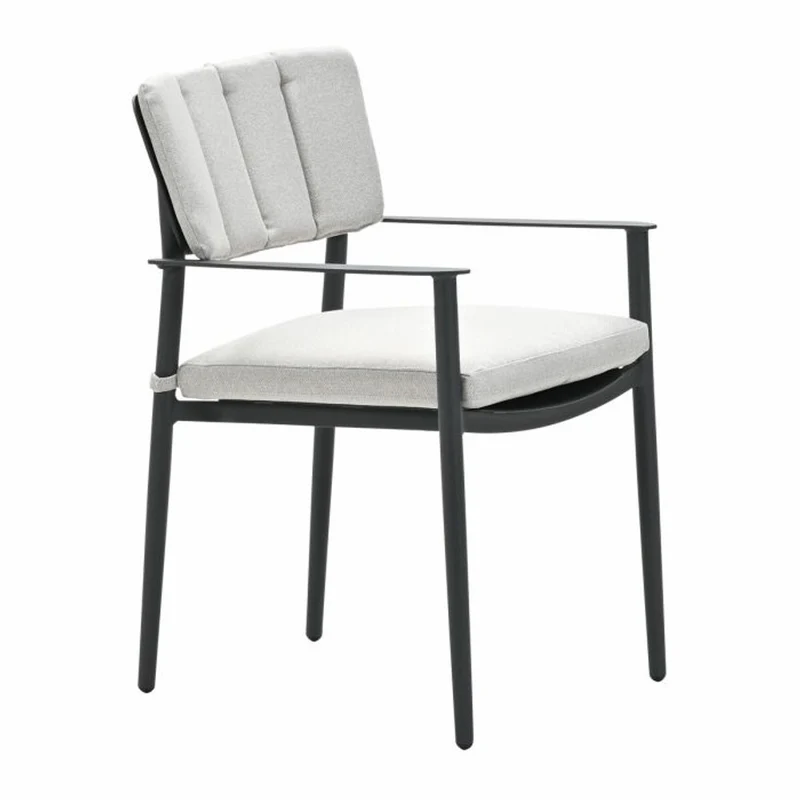Toulon tuinset 5-delig carbon black met Lowland tuintafel rond 120 cm napoli sand