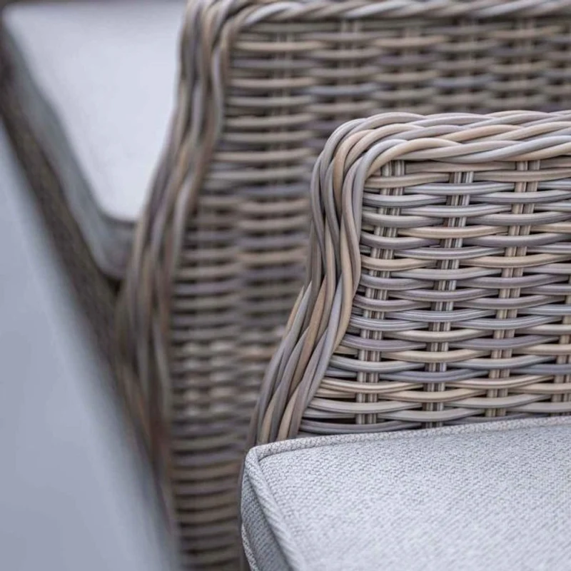Osborne tuinset 7-delig vintage willow met Latina uitschuifbare tuintafel 180/230x100 cm taupe