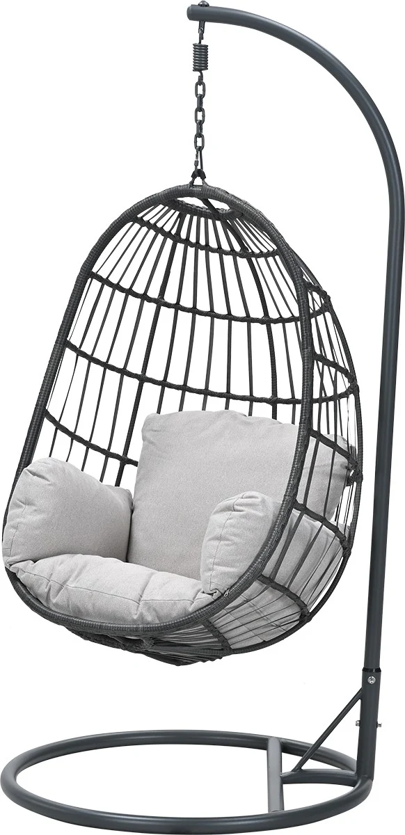 Garden Impressions Fargo wicker hangstoel met standaard grijs