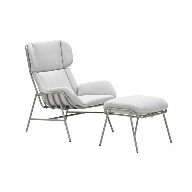 Livorno loungestoel incl. voetenbank taupe
