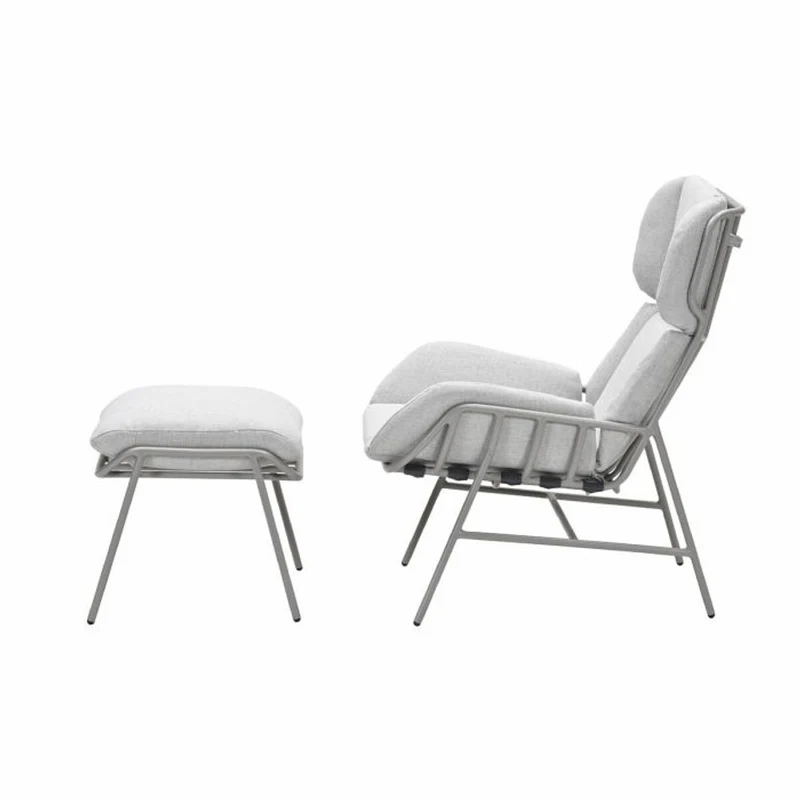 Livorno loungestoel incl. voetenbank taupe