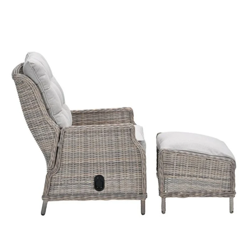 Veracruz verstelbare relaxstoelen incl. voetenbank desert sand