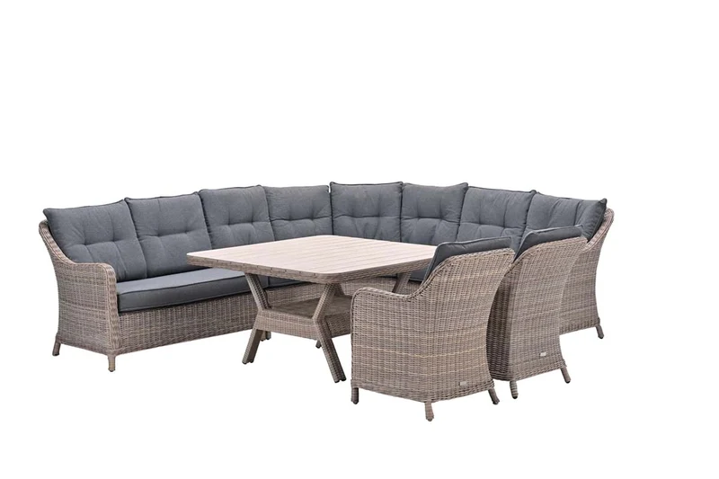 Milwaukee tafel - 126,5x126,5 cm - vintage willow - light teak Vironwood