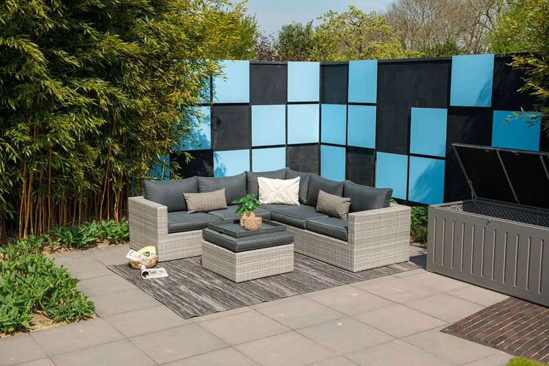 Orangebird loungeset - 4-delig - vintage grey - reflex black
