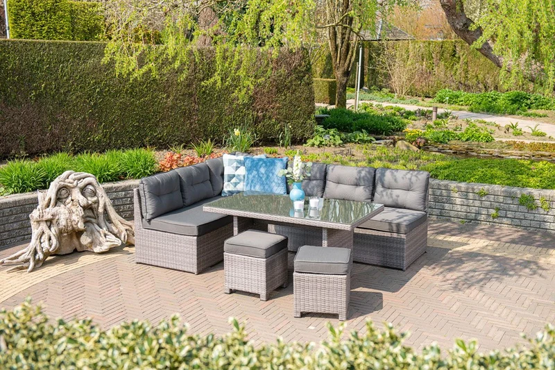 Garden Impressions Coral lounge/dining set 5-delig - organic grey