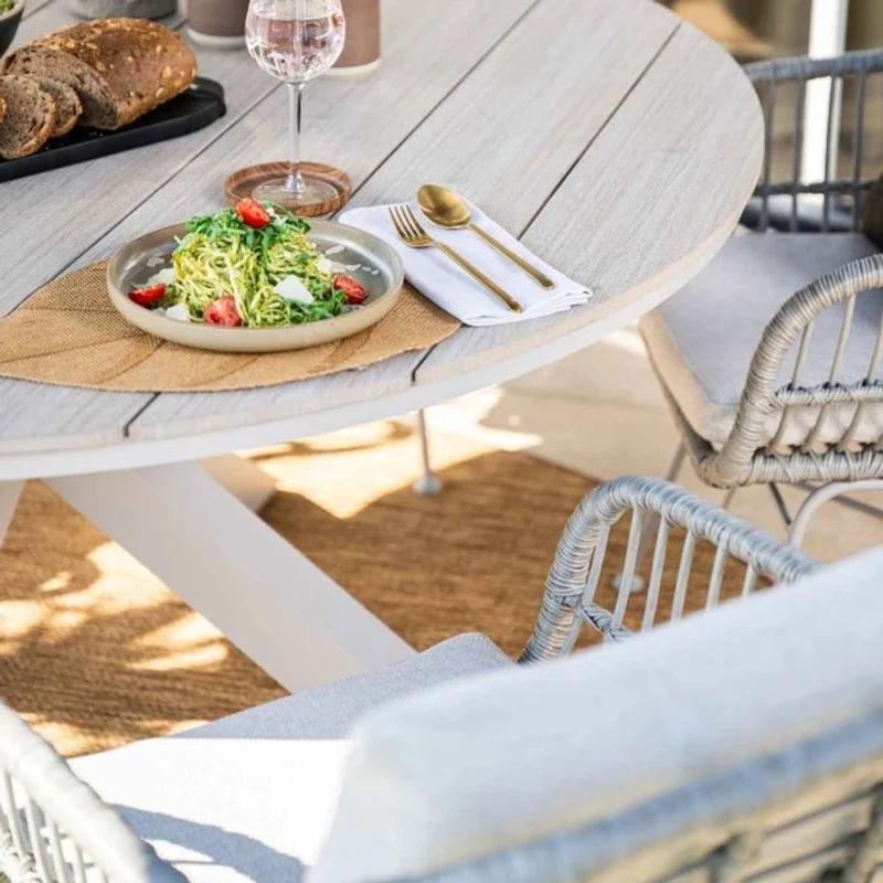 Sergio tuinset 5-delig Valley Sand - Edison ronde tuintafel 122 cm