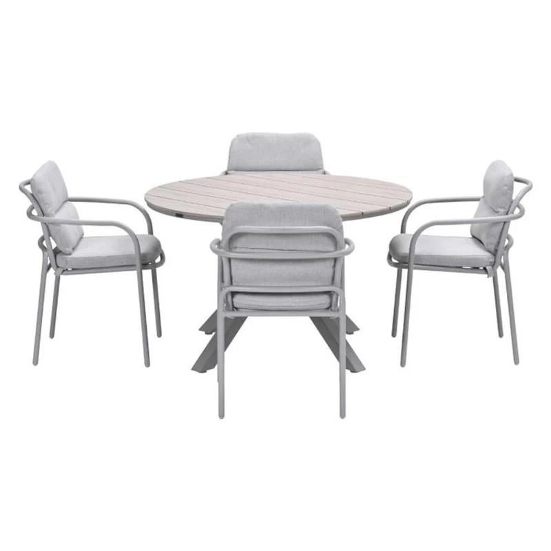 Sergio tuinset 5-delig Valley Sand - Edison ronde tuintafel 122 cm