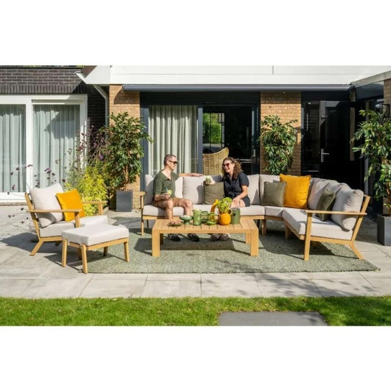 Havana loungeset 5-delig - Natural Teak Look