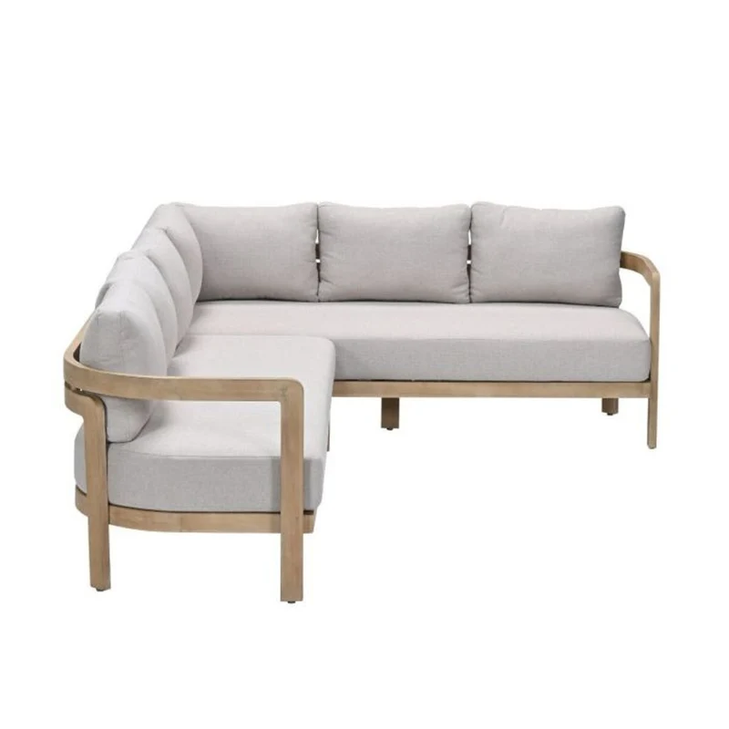 Garden Impressions Ibiza lounge-dining set 2-delig rechts acacia white wash grijs zand