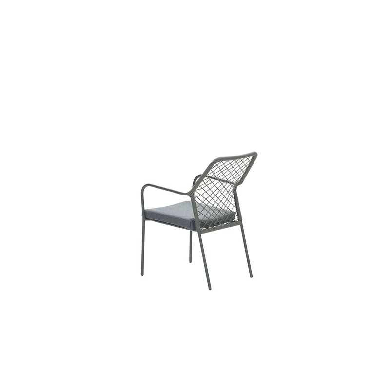 Dido dining fauteuil - carbon black - rope mosgroen - mystic grey