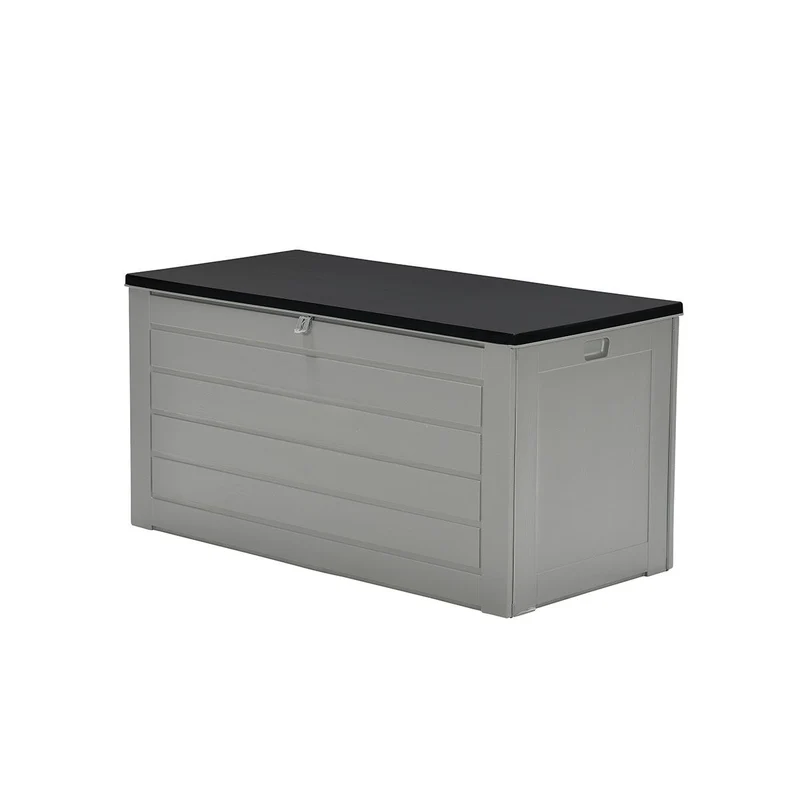 Primo kussenbox - kunststof - 680L - 146,4x71x74,9 cm - donkergrijs - zwart