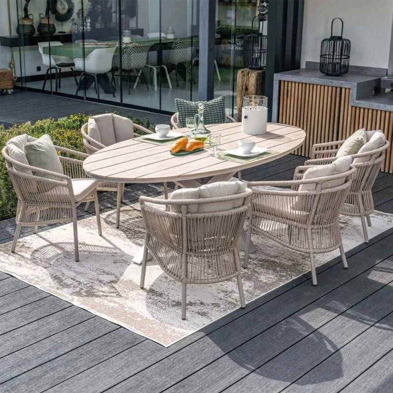 Porto dining tuinstoel met rope taupe
