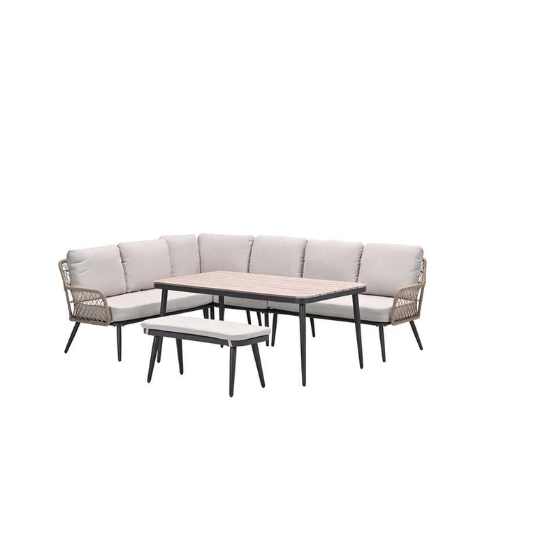 Wicker lounge-diningset Allasio - 9 persoons - Garden Impressions