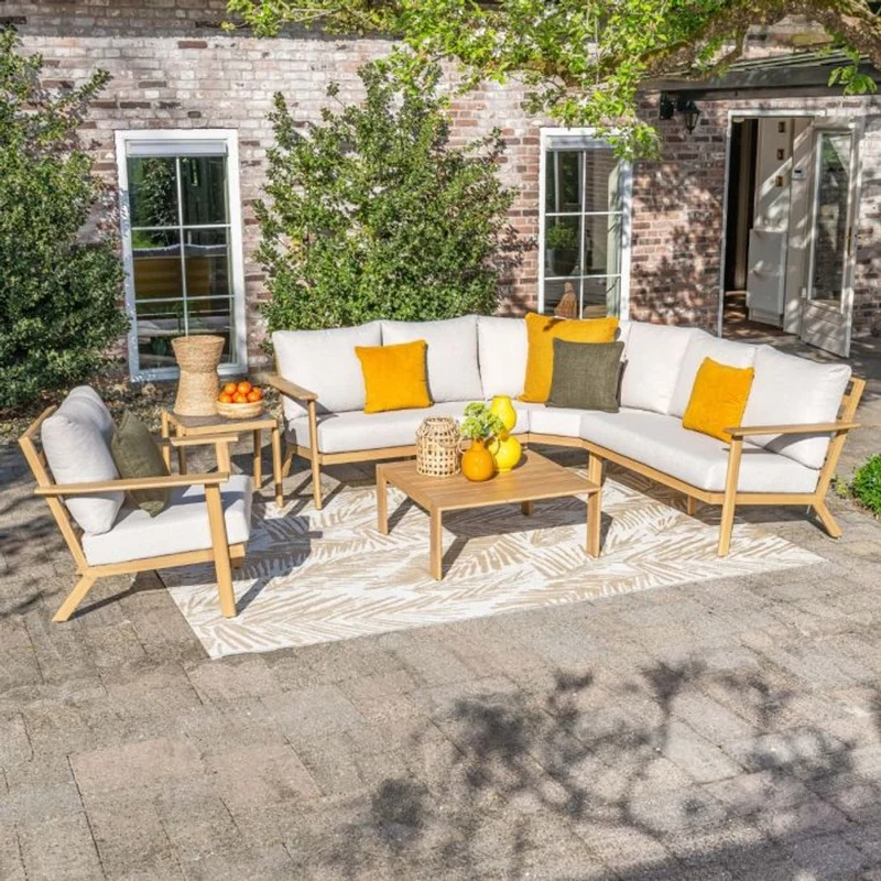 Havana loungeset 6-delig - Natural Teak Look
