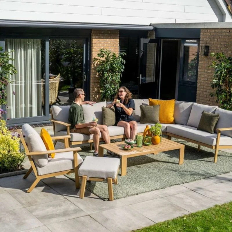 Havana loungeset 6-delig - Natural Teak Look