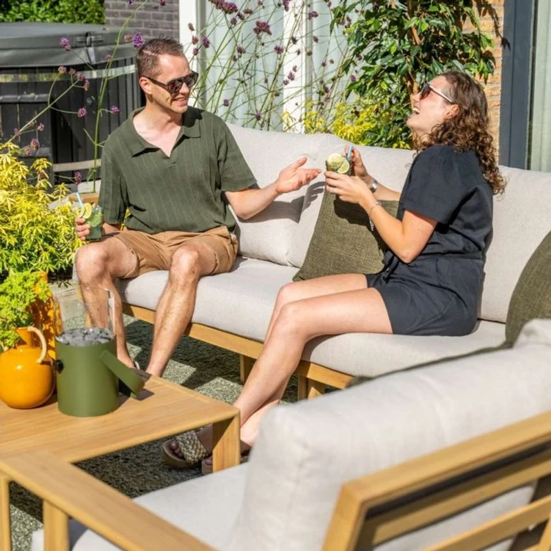 Havana loungeset 6-delig - Natural Teak Look