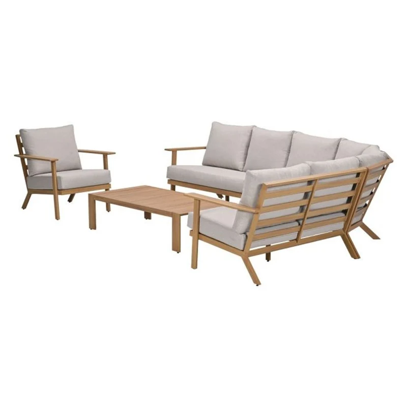 Havana loungeset 6-delig - Natural Teak Look