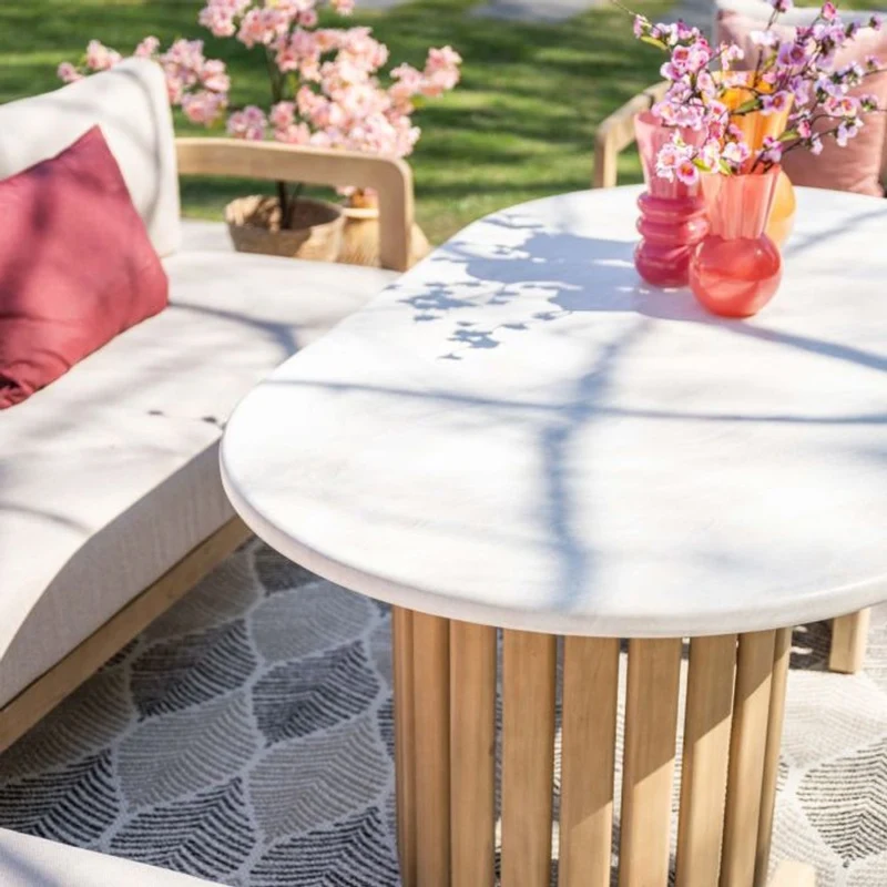 Garden Impressions Ibiza lounge-dining tafel 170x100xH68 cm acacia white wash sand