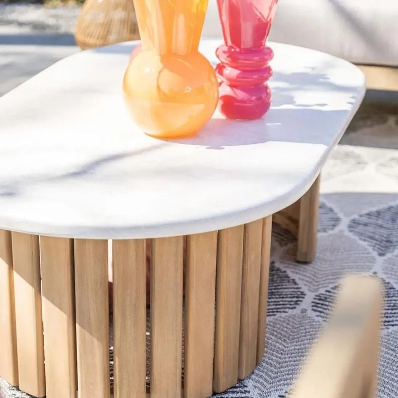 Garden Impressions Ibiza lounge tafel 130x70xH40 cm acacia white wash sand