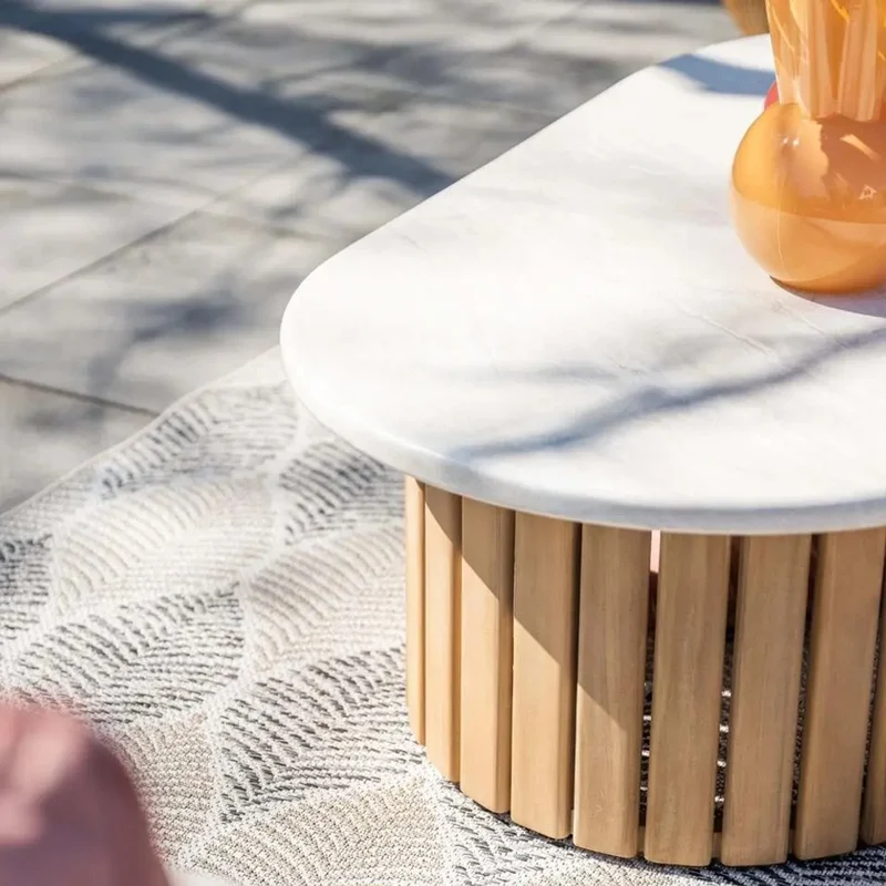 Garden Impressions Ibiza lounge tafel 130x70xH40 cm acacia white wash sand