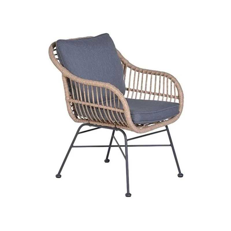 Margriet tuinset 7-delig bruin met Edison tuintafel ovaal 220x115 cm light teak vironwood