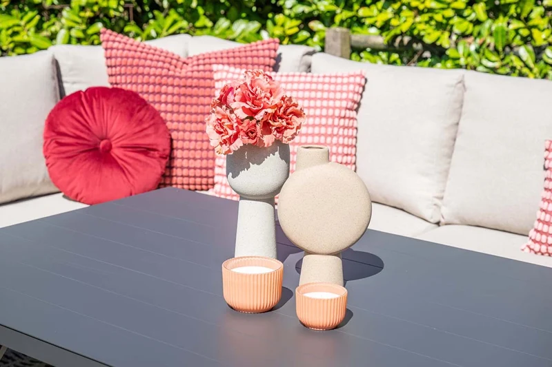 Sergio aluminium lounge-diningset - 8-persoons - links - zand - Garden Impressions