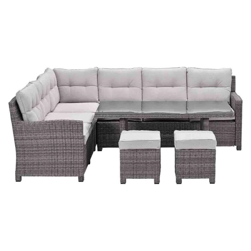 Garden Impressions Blue bird lounge-dining set 5-delig links organic grijs desert sand