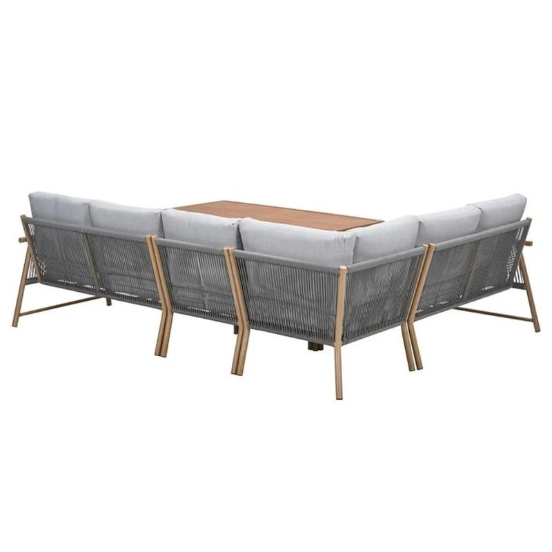 Garden Impressions Bahama lounge-dining set 5-delig light teaklook taupe valley sand