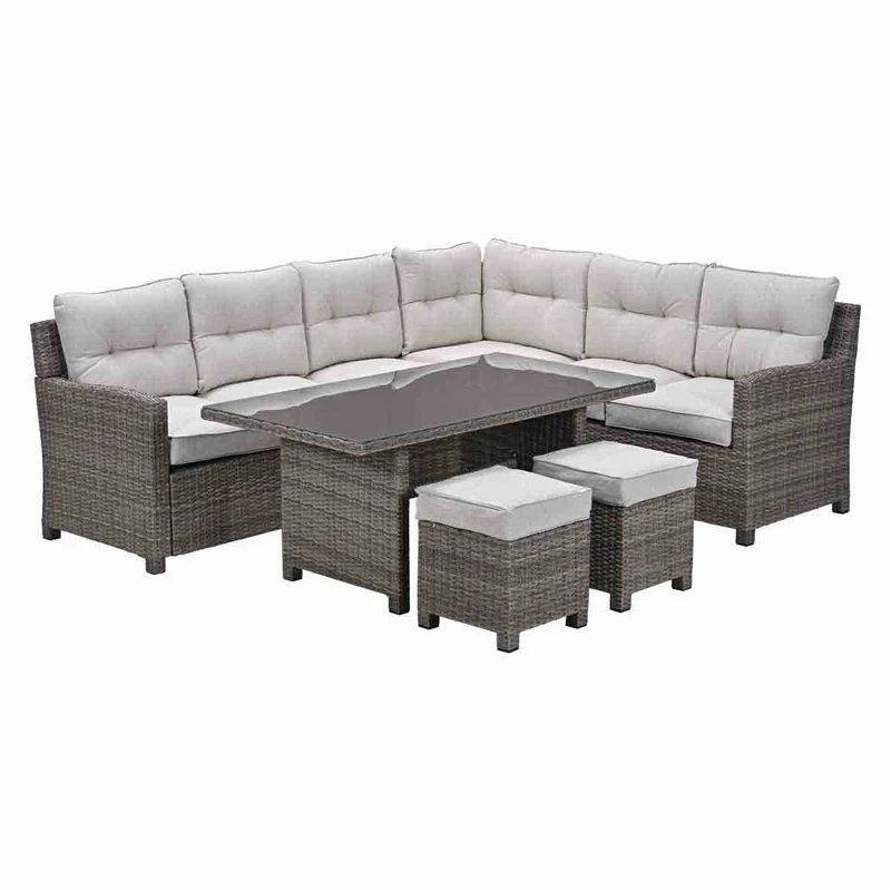 Garden Impressions Blue bird lounge-dining set 5-delig rechts organic grijs desert sand