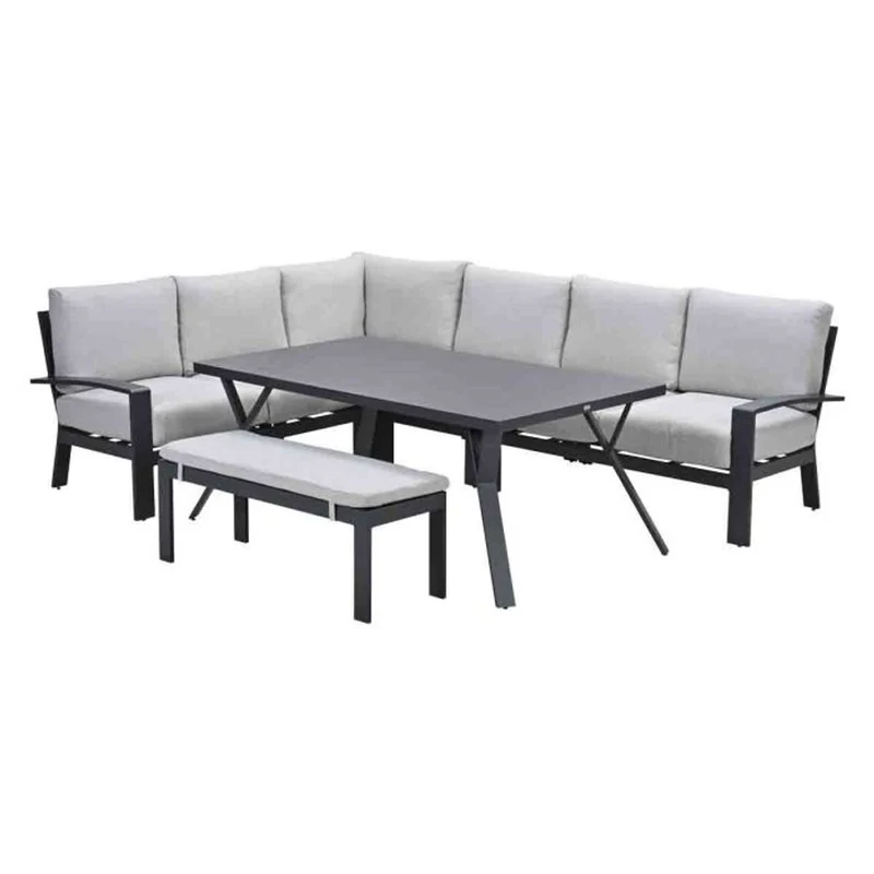Garden Impressions Rondo lounge-dining set 6-delig carbon black valley sand