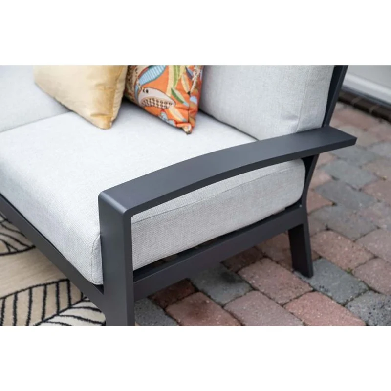 Garden Impressions Rondo lounge-dining set 6-delig carbon black valley sand