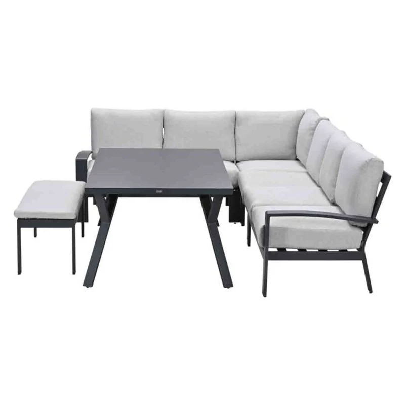 Garden Impressions Rondo lounge-dining set 6-delig carbon black valley sand