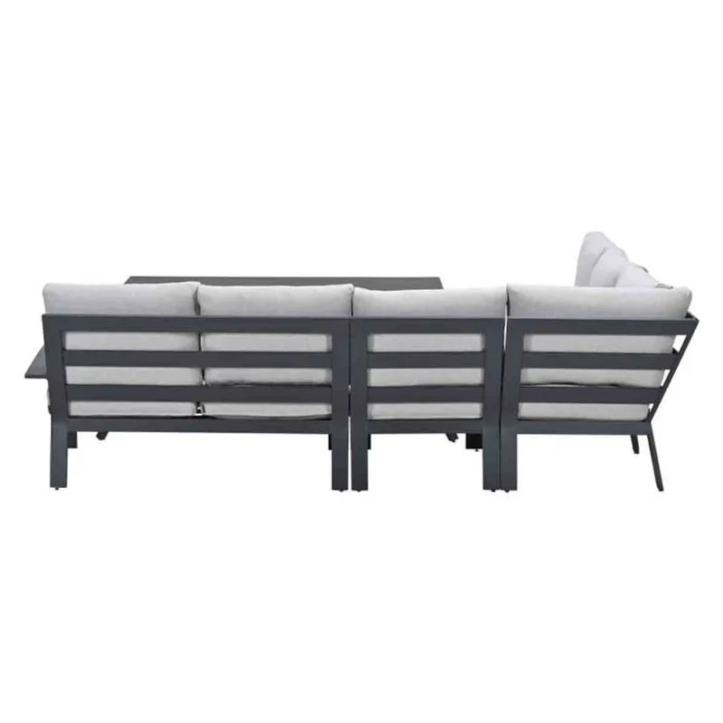 Garden Impressions Rondo lounge-dining set 6-delig carbon black valley sand