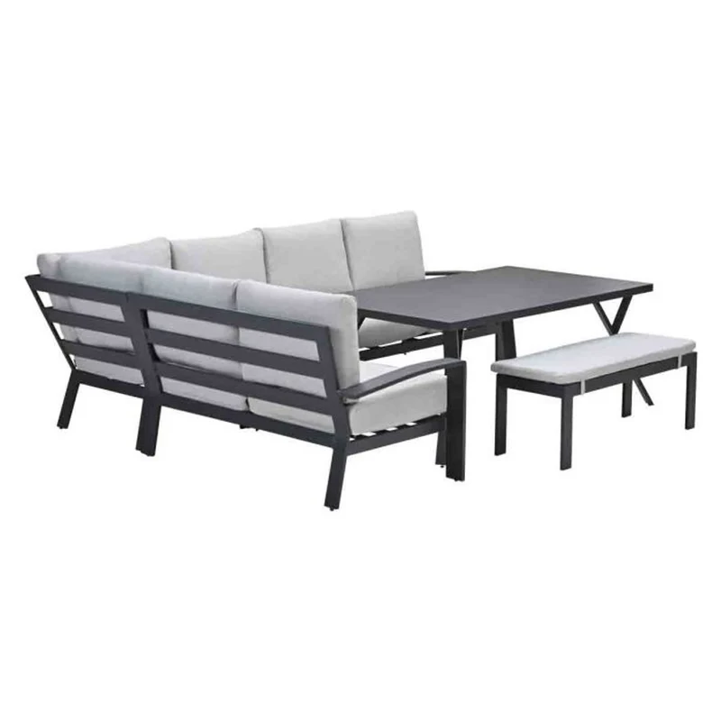 Garden Impressions Rondo lounge-dining set 6-delig carbon black valley sand