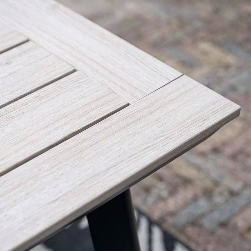 Allasio tuinset 7-delig carbon black met Vigo tuintafel 230x100 cm light teak vironwood
