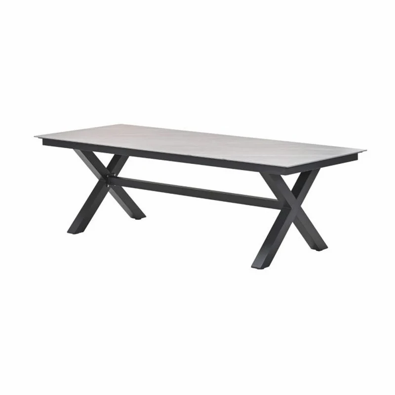 Sergio tuinset 7-delig desert sand met Marbella tuintafel 240x100 cm centostone napoli sand