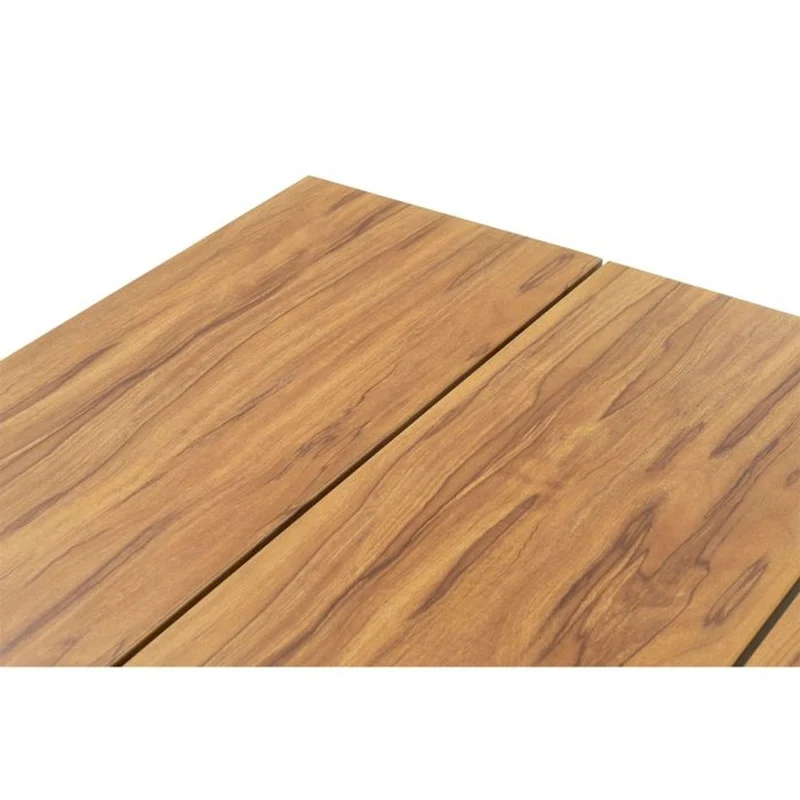 Sergio tuinset 5-delig carbon black met Zeus tuintafel aluminium teak look