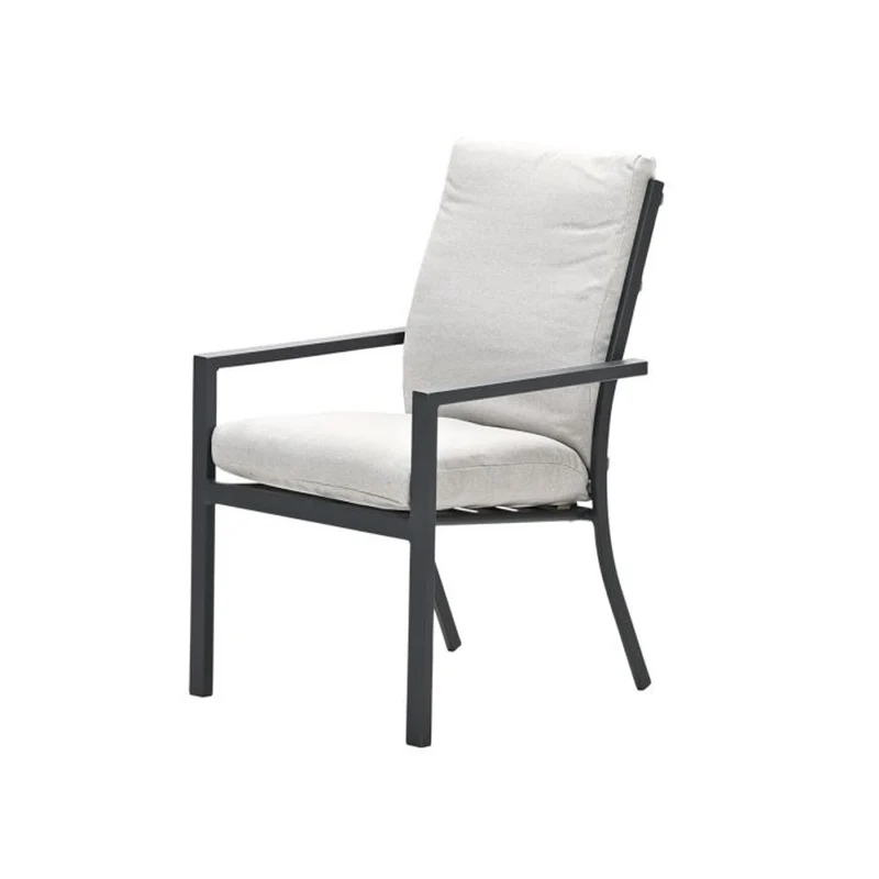 Sergio tuinset 5-delig carbon black met Zeus tuintafel aluminium teak look
