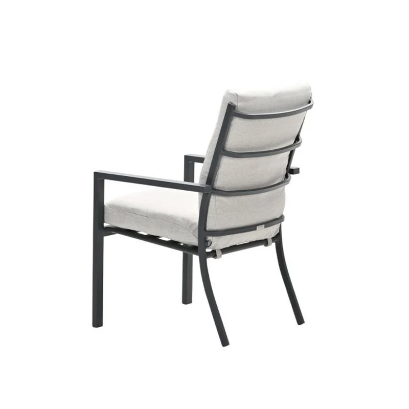 Sergio tuinset 5-delig carbon black met Zeus tuintafel aluminium teak look