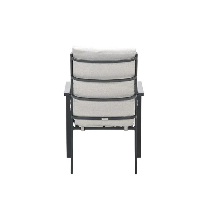 Sergio tuinset 5-delig carbon black met Zeus tuintafel aluminium teak look