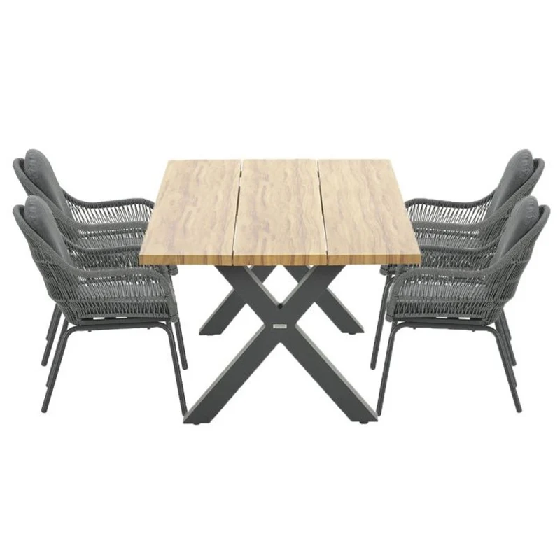 Zeus dining tuintafel grijs 180x100cm x-frame - Garden Impressions
