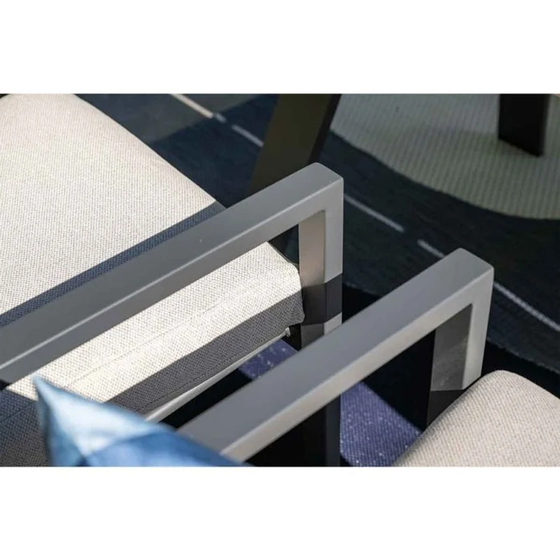 Sergio tuinset 5-delig carbon black met Edison tuintafel light teak vironwood