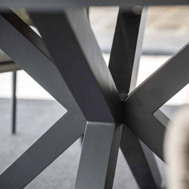 Sergio tuinset 5-delig carbon black met Edison tuintafel light teak vironwood