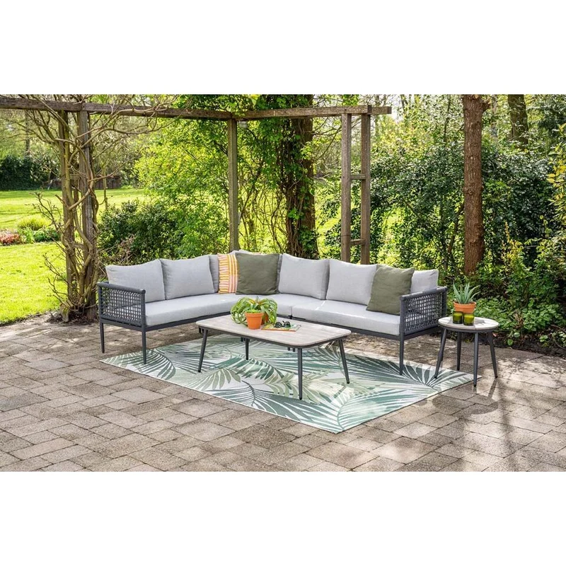 Garden Impressions lounge hoekbank Teramon - donkergrijs