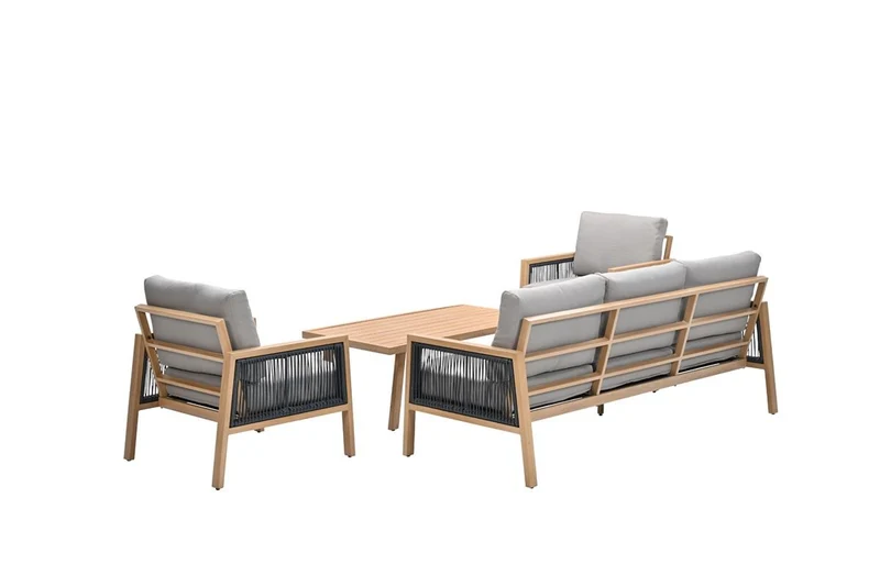 Garden Impressions Decala loungeset 4-delig light teak look desert sand