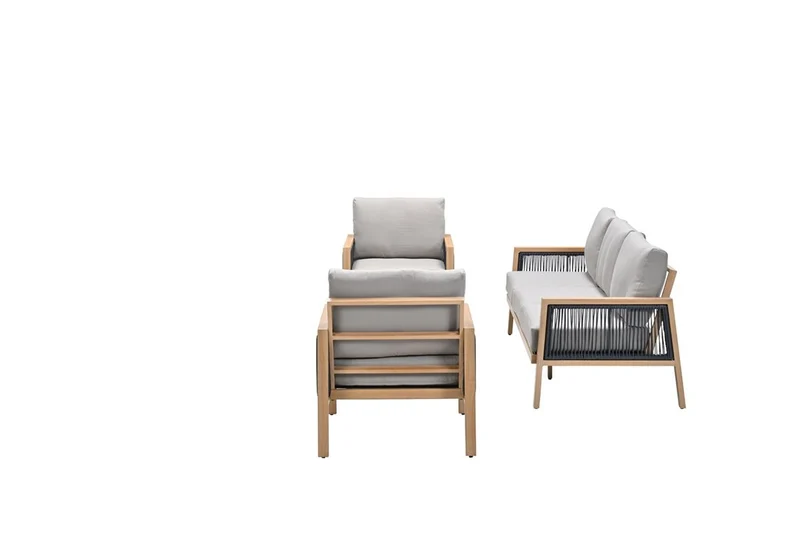 Garden Impressions Decala loungeset 4-delig light teak look desert sand