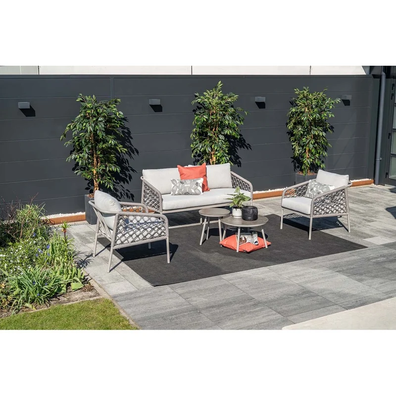 Garden Impressions Torinto loungeset 4-delig taupe rope zand