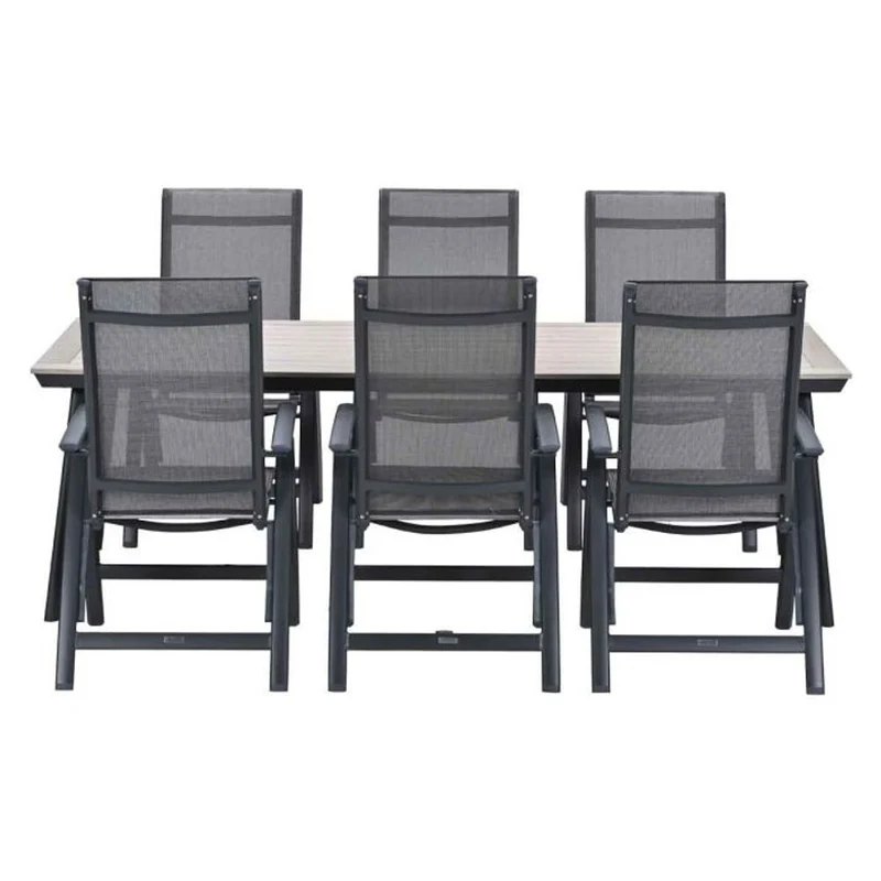Gala tuinset 7-delig Verstelbaar - Vigo tuintafel 230x100 cm